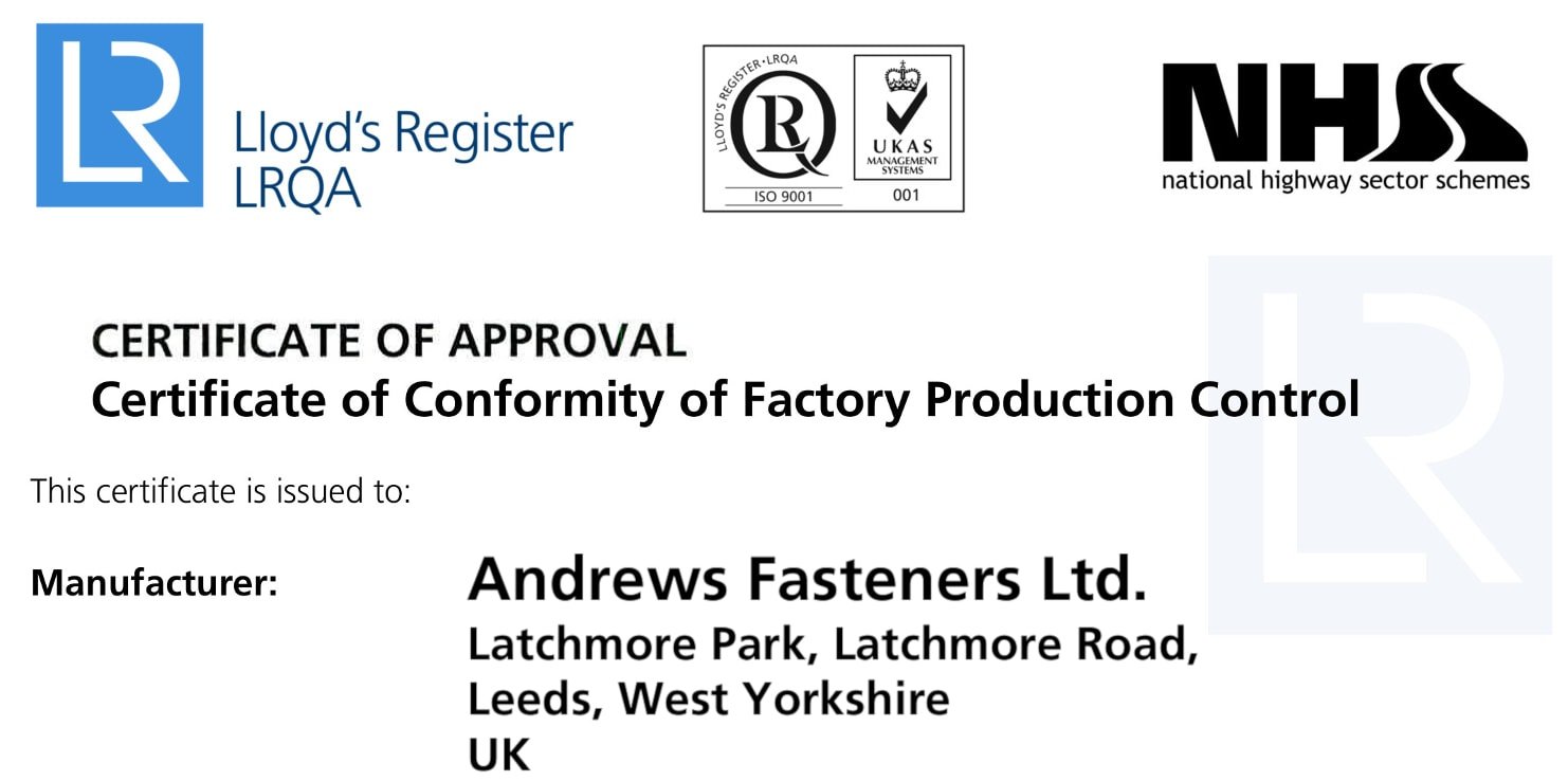 Andrews Fasteners Limited - Certificate Renewal (2018)