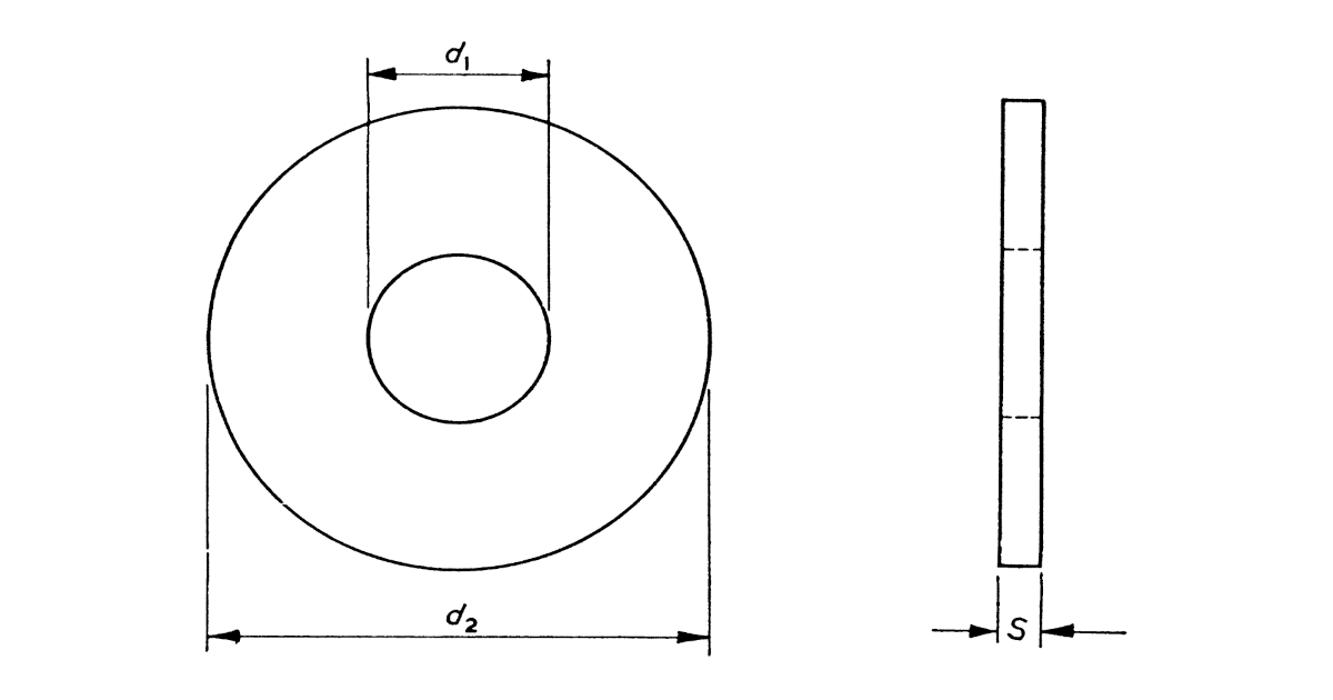 BS 4320 Basic dimensions Form G washers for selected sizes