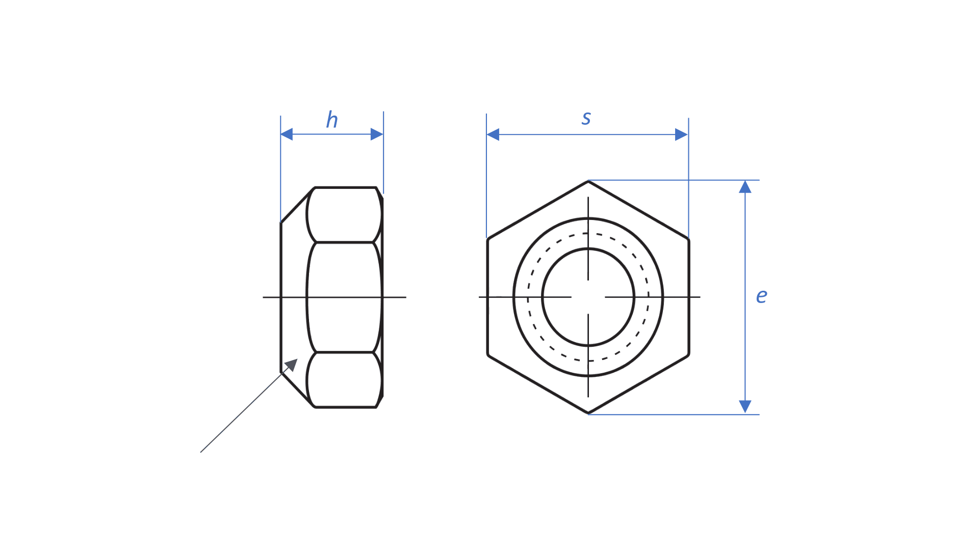 DIN 980 Type V - All-metal prevailing torque type hexagon nuts - Basic dimensions